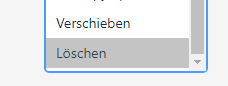 Menüpunkt „Löschen“ im Seitenmenü von Confluence